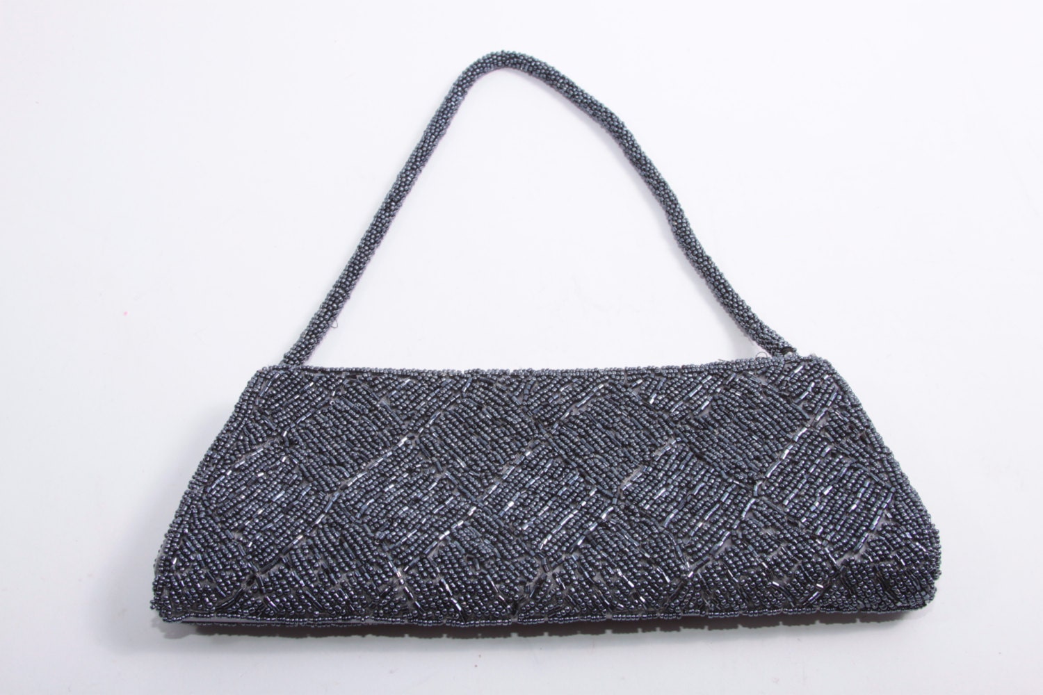 navy beaded evening bag