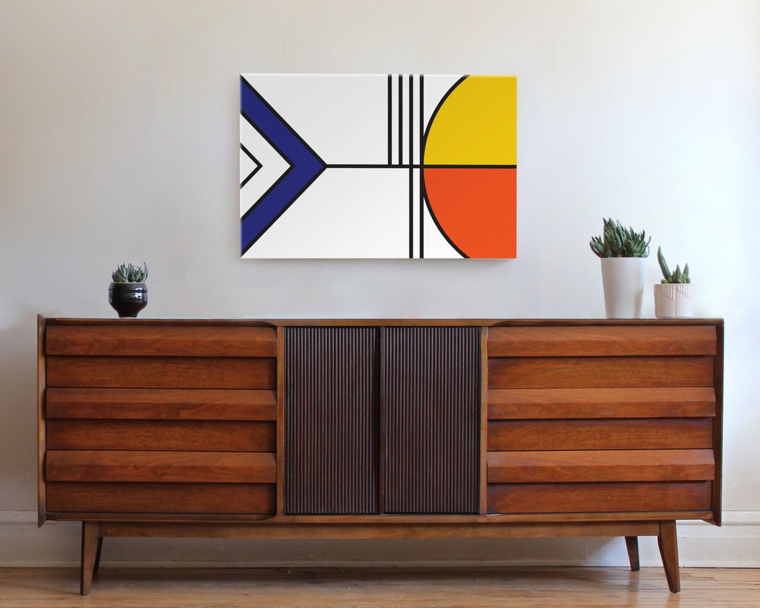 mid century modern art canvas print geometric wall art