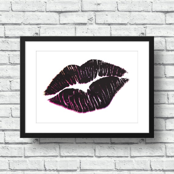 Black Lips Wall Art Print