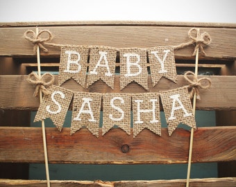 Personalized Name Baby Shower Cake Topper Rustic Personalized Name Baby Shower Cake Topper Rustic