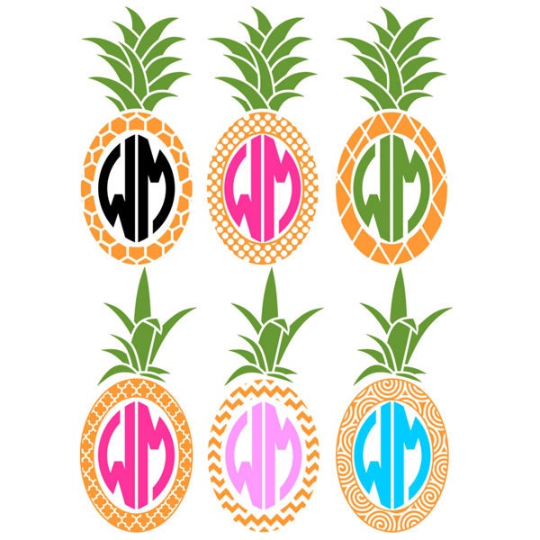 Download Pineapple Monogram Cuttable Designs SVG DXF EPS use with
