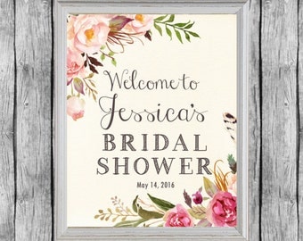 Bridal Shower Welcome Sign. Bridal Shower Door Decoration. Bridal Shower Poster. Digital - Printable Bridal Shower Decor.