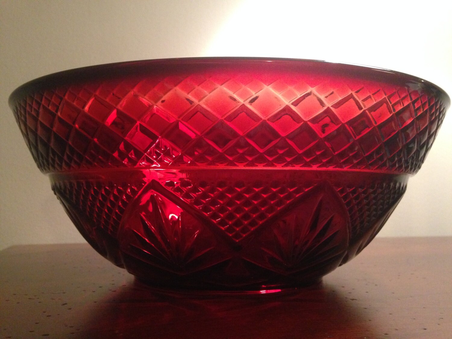 Ruby Red Luminarc Glass Serving Bowl / by HeirloomVintageChina