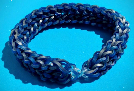 Unique handmade Rainbow LoomÂ® rubber band bracelet. Dual layer