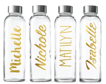 Custom bridesmaid water bottles. Personalized bridesmaid