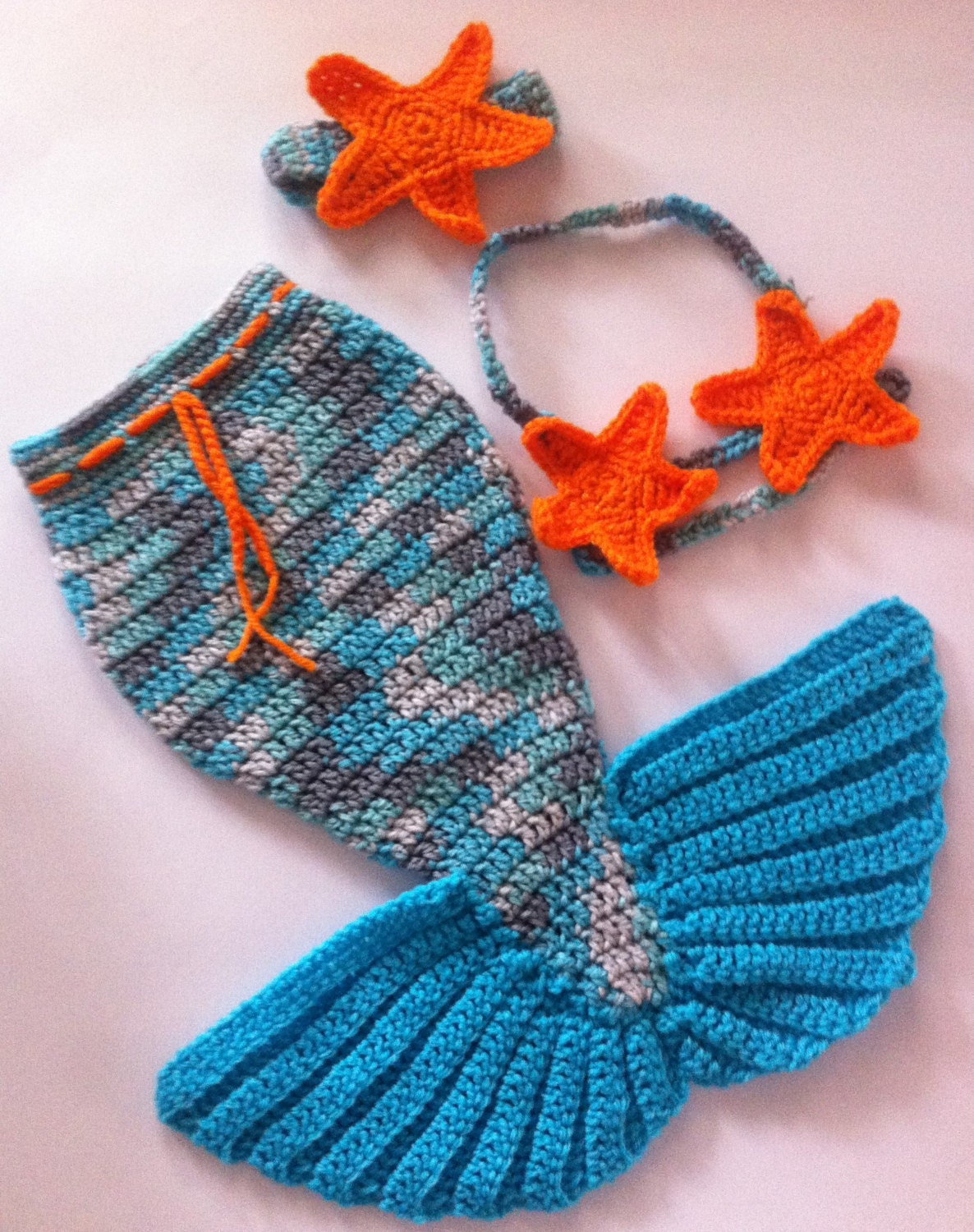 Crochet Baby Mermaid Outfit Mermaid Tail Mermaid Photo Prop