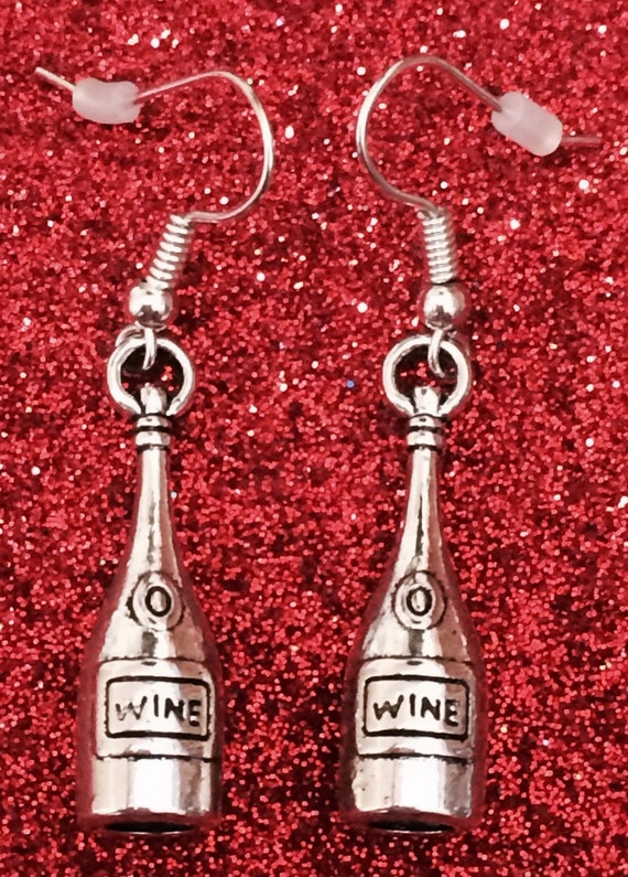Wine Bottle Drop EarringsWine Bottle Earrings by RockChicBoutique