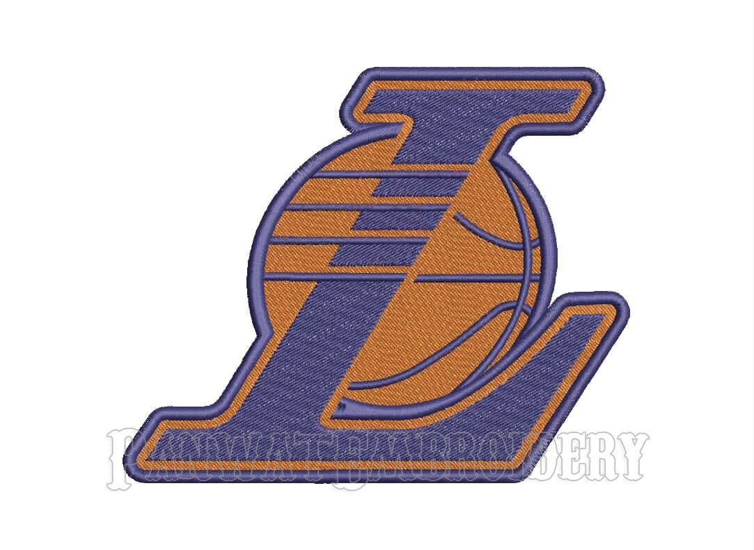 7 Size Los Angeles Lakers Logo Embroidery Designs Machine