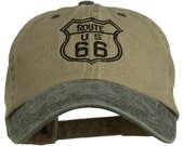US Route 66 Embroidered Pigment Dyed Washed Cap