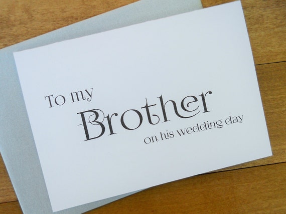 TO MY BROTHER on his Wedding Day Card by MementoPaperCompany