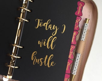 CUSTOM 6 BOW Tab Black Personal Planner Dividers | Personal Size