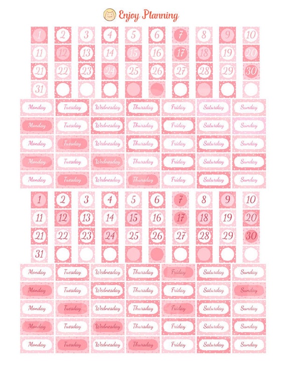 PRINTABLE Date Cover Stickers Planner Stickers Erin Condren