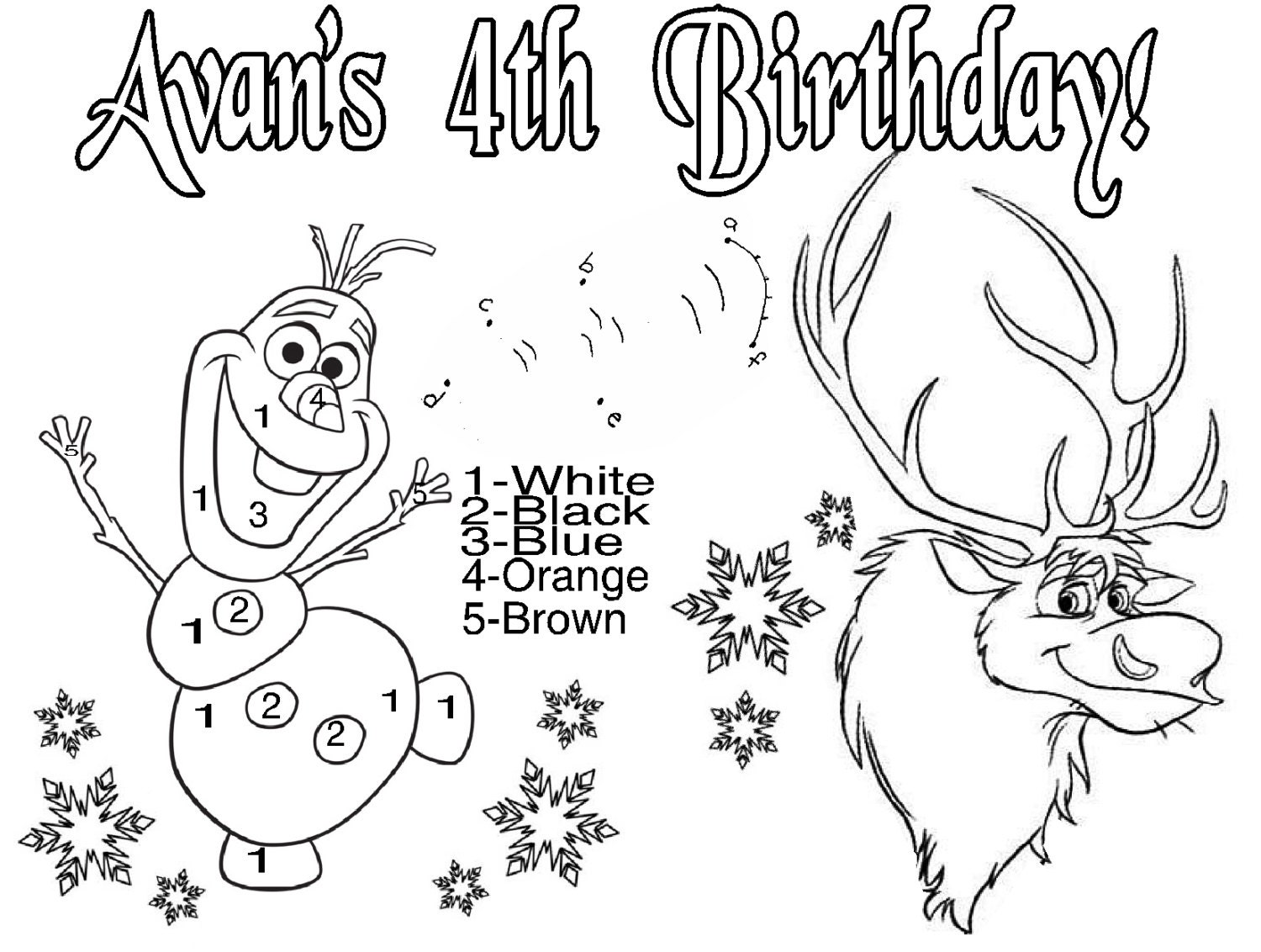 personalized frozens olaf birthday activity sheets w