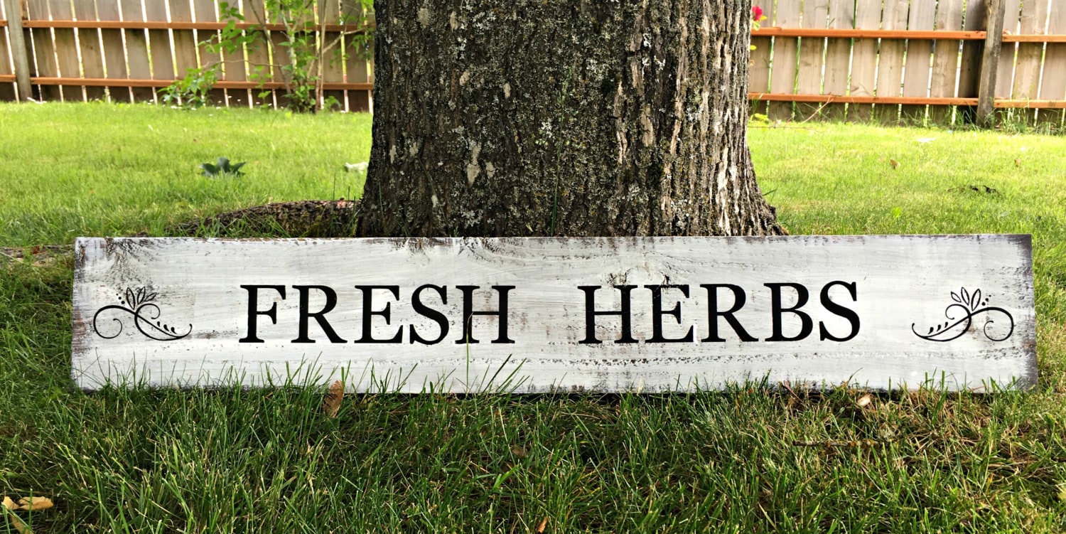 Fresh Herbs Sign Herb Sign Garden Sign Kitchen Sign