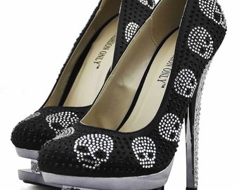 black crystal high heels