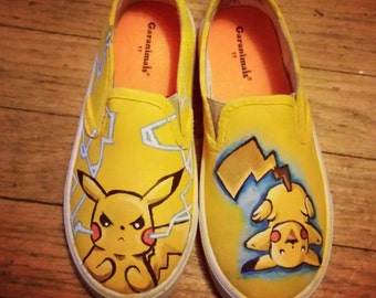 Items similar to CUSTOM hand painted Pokemon shoes on Etsy