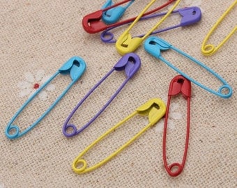 20 x Coloured Safety Pins Stitch Markers For DIY Findings Jewelry Making Decor