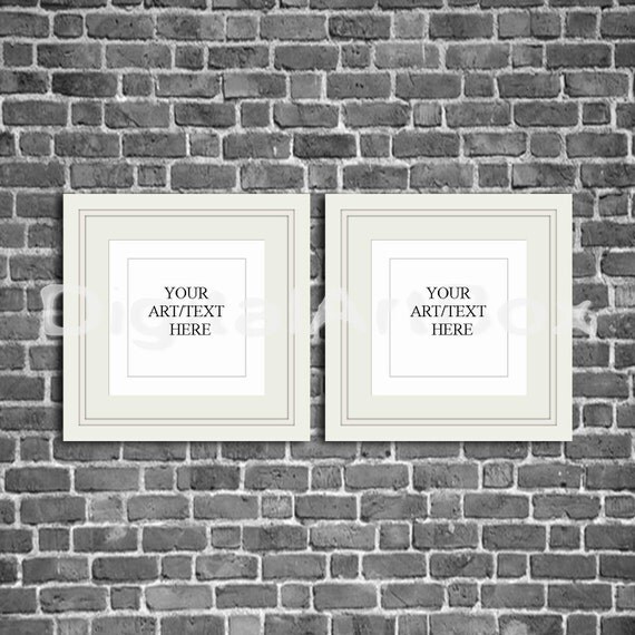 Download Printable Set of Two White Square Frame Mockup INSTANT