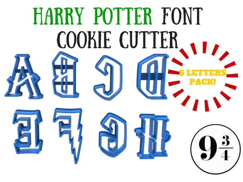Harry Potter Font Cookie Cutter.Alphabet Cookie Cutter.Brand