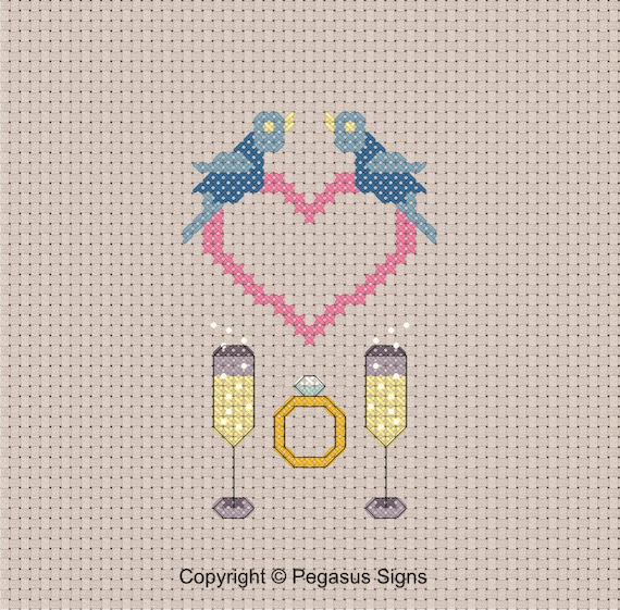 Items similar to Engagement Celebration Cross Stitch Pattern only PDF