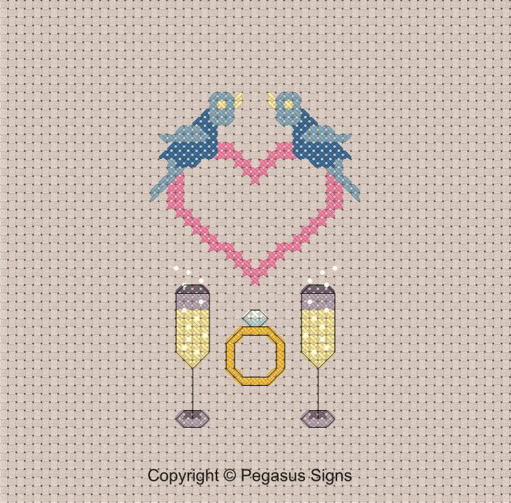 Engagement Celebration Cross Stitch Pattern only PDF/JPEG