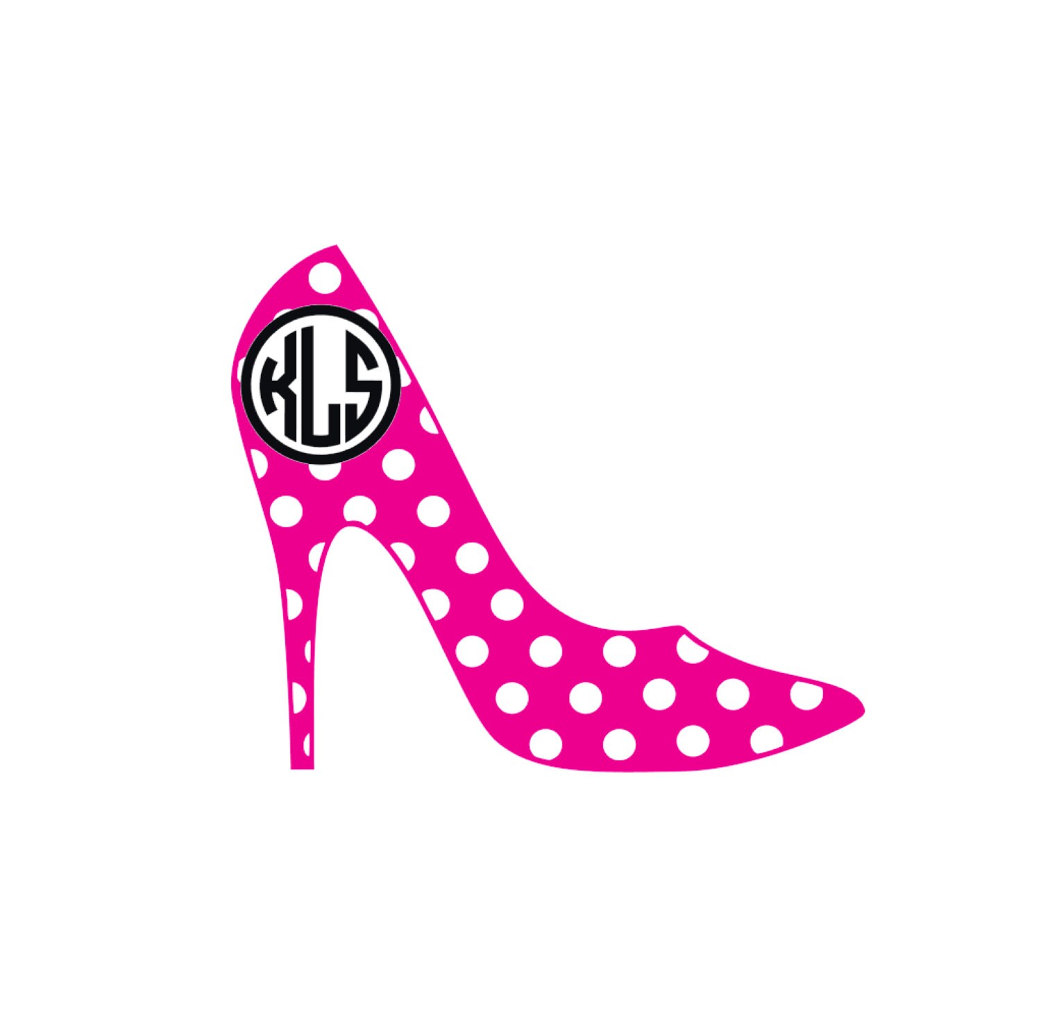 High Heel Monogram Decal High Heel Sticker Shoe by WinansDesigns