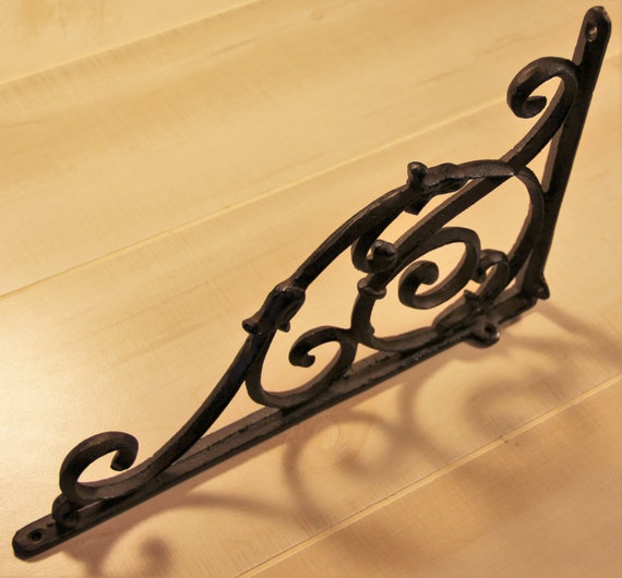 Large Decorative Cast Iron Book Shelf Brackets Rustic Wrought