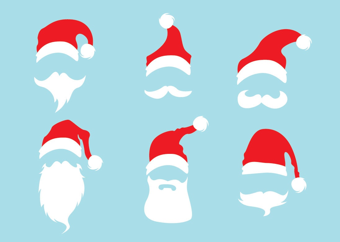 Download Santa Hat Beard Collection Cutting Files in Svg Eps Dxf