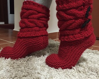 Wool slipper boots | Etsy