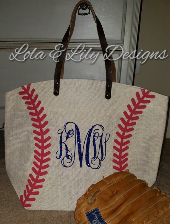 Baseball Tote Bag baseball mom baseball bag by LolaAndLilyDesigns