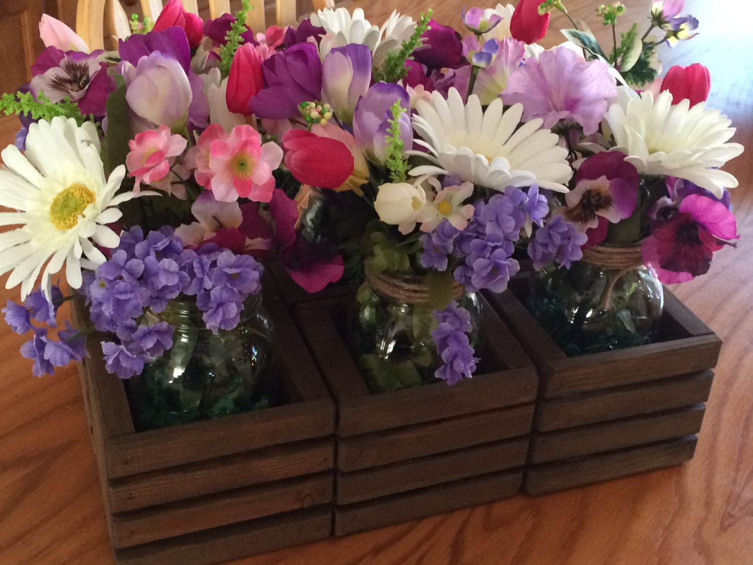 Flower boxes. Flower box centerpieces. Set of by ElkWoodsCreations