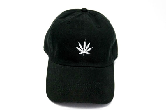 Marijuana Leaf Embroidered Baseball Cap by fairebroderie on Etsy