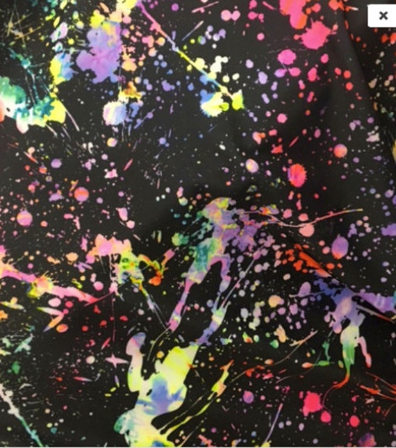 Paint Splash Print Spandex Lycra Fabric Bright High Quality