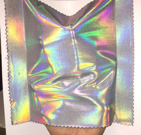 nylon material lycra High Hologram Silver Spandex nylon Metallic Lycra Fabric