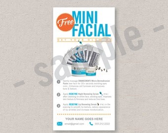 sample cards // sample packs // free mini facial // Rodan+Fields inspired // editable digital file // INSTANT DOWNLOAD