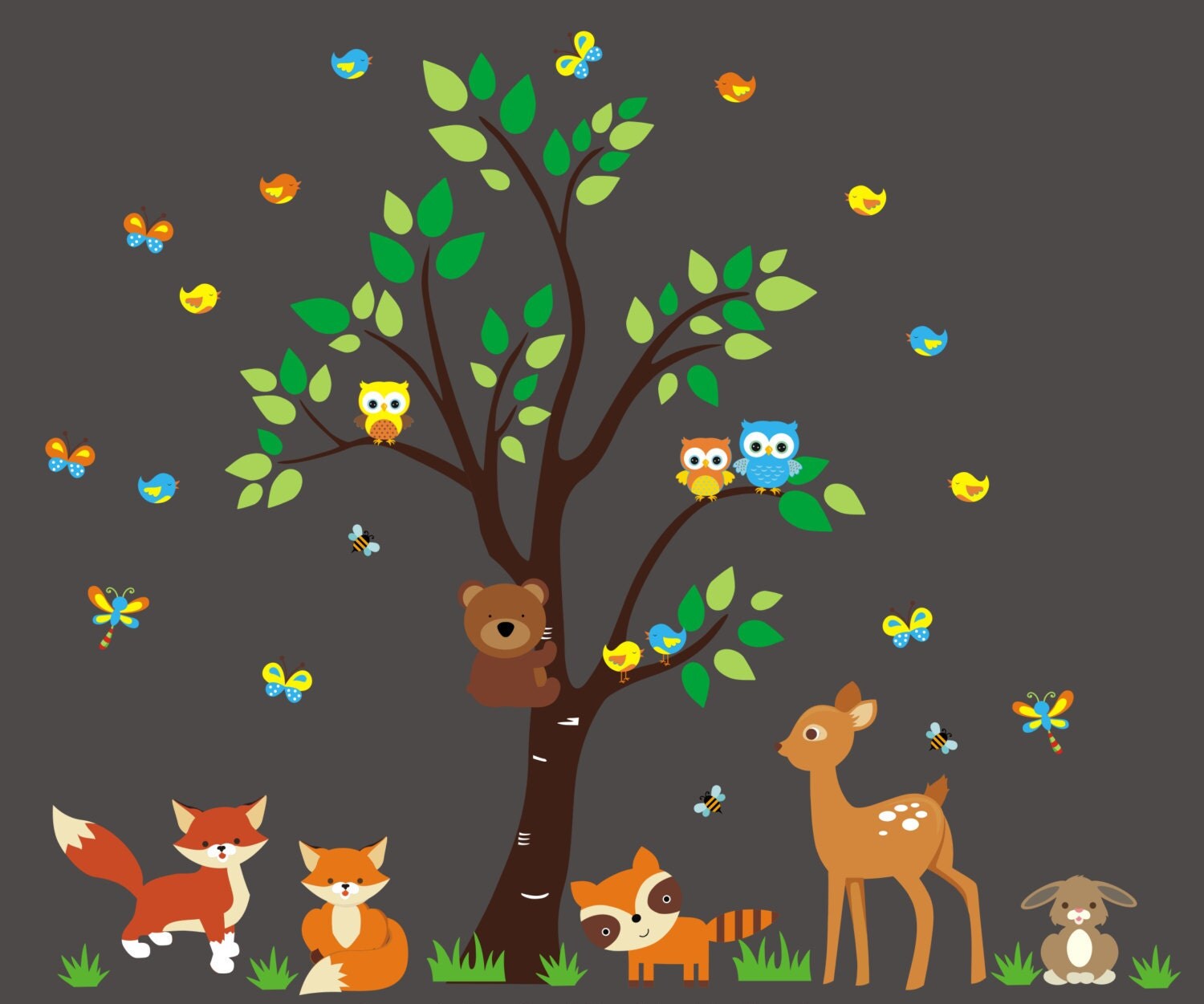 Forest Baby Wall Decals Woodland Wall Decals Forest Animal