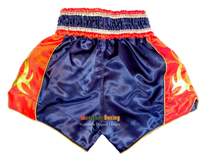 Thai Battle Boxing Shorts Martial Arts - Blue/Red