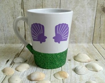 Mermaid Mug, Glitter Mermaid Mug, Mermaid Life, Glitter Mug, Coffee Mug,