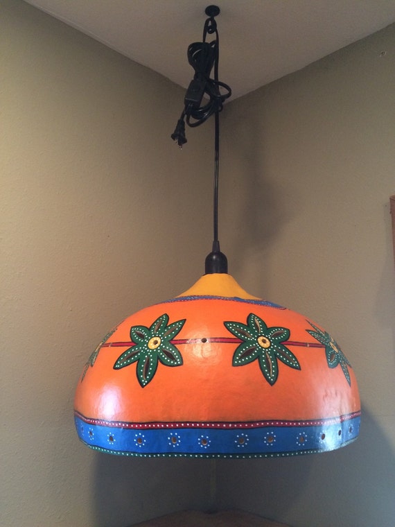 Colorful Bushel Basket Gourd Lamp