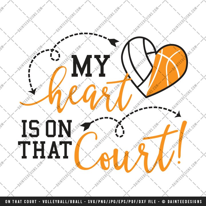 My Heart Is On that Court SVG Vector DXF EPS Digital Cut
