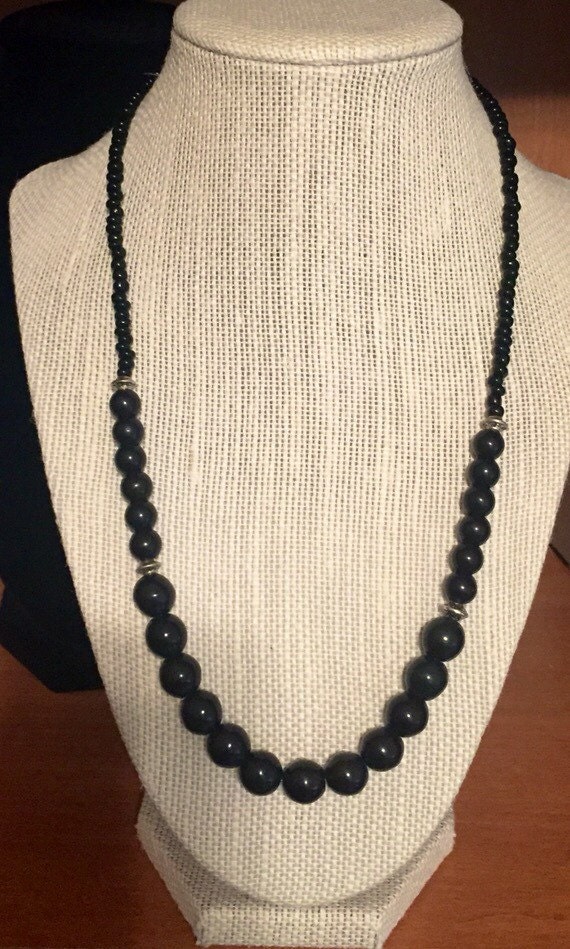 Items similar to 20" Black Beaded Necklace on Etsy