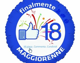 Confezione da 2 - 1 x 18 Round Balloon + 1 x 25 Pollici Giant Jumbo Size Palloncino Foil Carattere