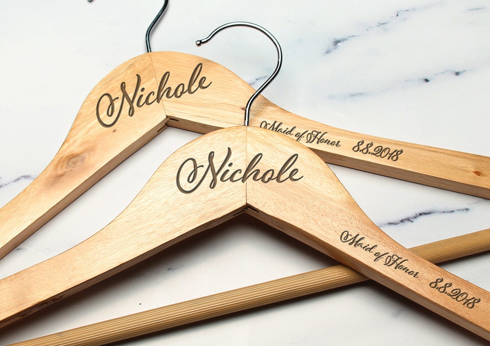 Personalized Wood Engraved Hangers 1pc