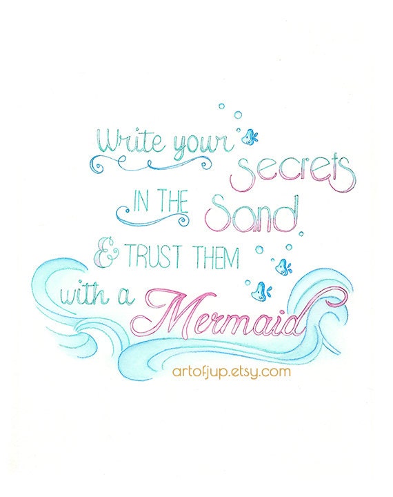 mermaid art quote art print quote inspirational quote