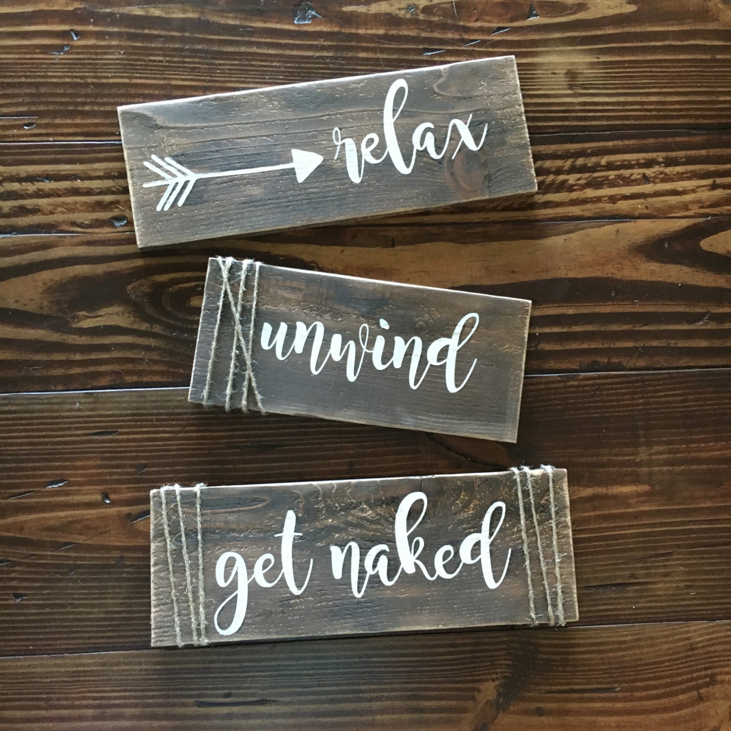 Relax Unwind Get Naked Wood Sign Bathroom Wood Sign Hand