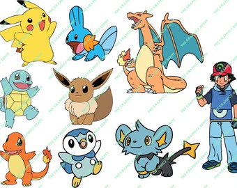 Pokemon svg, dxf, eps, ai, jpg, png file set - Instant Download - Pokemon Cut File - Clipart - Cricut Explorer - Silhouette Cameo