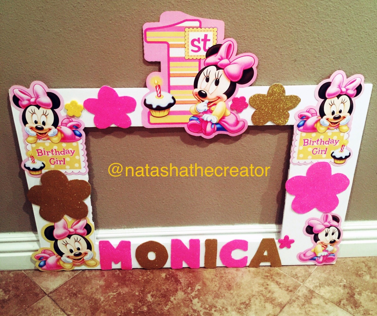 Minnie mouse photo frame Pink minnie mouse by natashathecreator