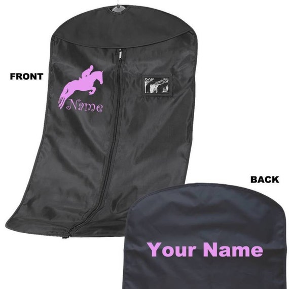 Personalized Horse Lover Garment Bag with Printed Equestrian