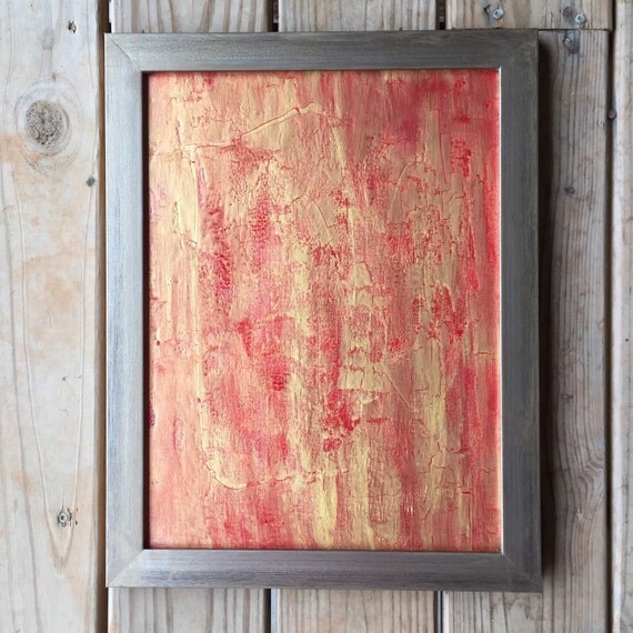 Red Abstract Art Gold Painting Gold Wall Art by naptimedesignco