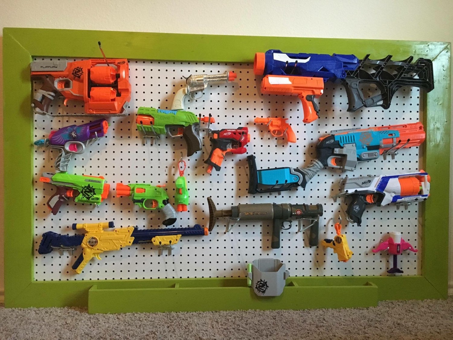 Nerf Gun Storage Rack Pegboard 36x48 Or By Dynamicwoodcreation